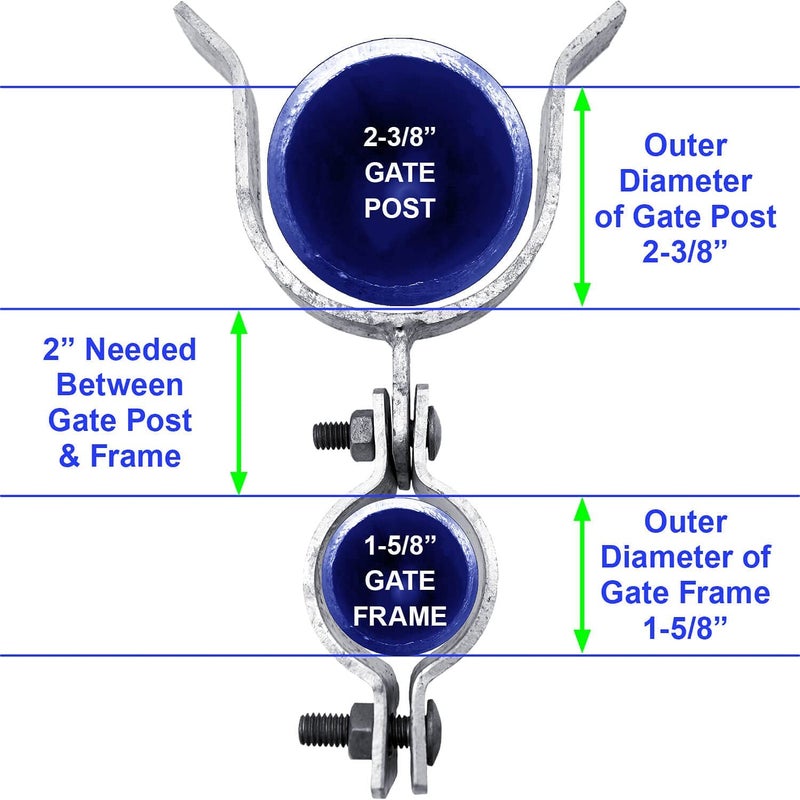 Jake Sales 1-5/8"" x 2-3/8"" Chain Link Fence Gate Fork Latch - Fence Gate Latch - Galvanized Fence Gate Latch with Hole for Padlock - Image 2